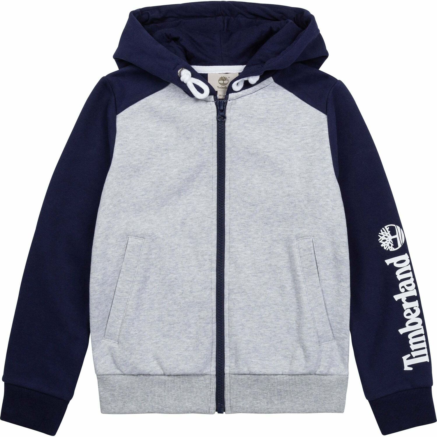 Boys Grey & Navy Hooded Top, 1, hi-res image number null