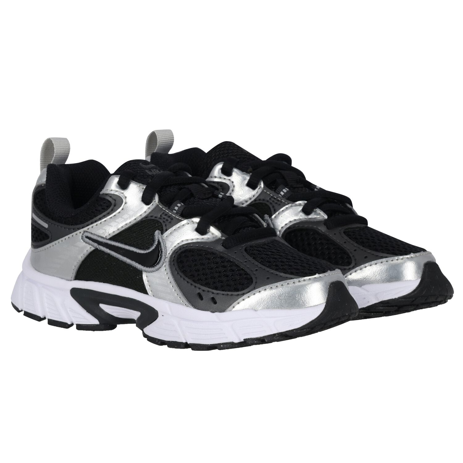 Boys Black & Silver V5 Rnr Lace Trainers, 1, hi-res