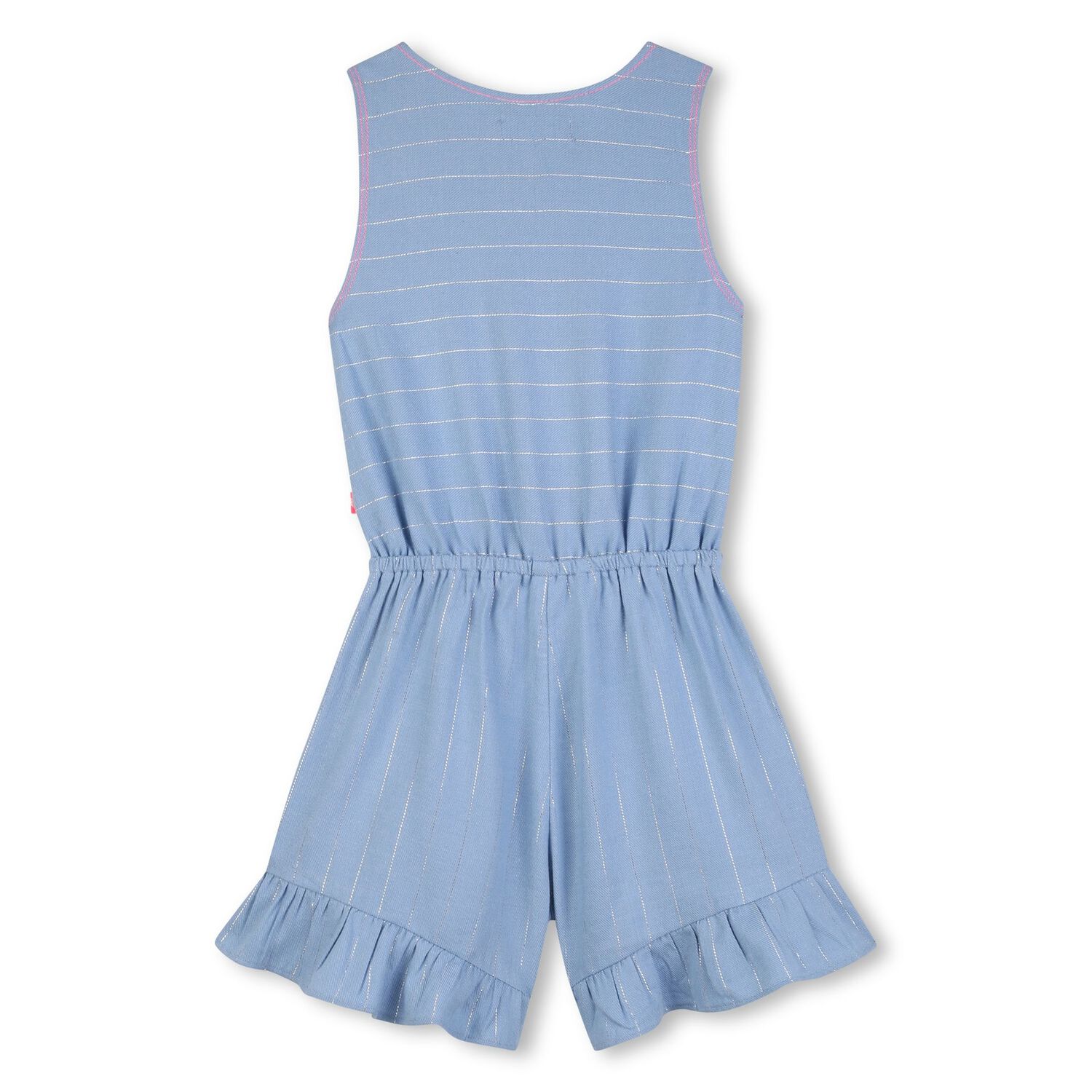 Girls Blue Striped Playsuit, 1, hi-res