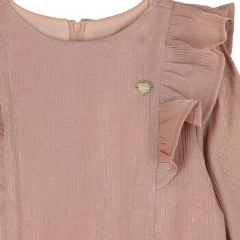 Girls Pink Ruffled Blouse