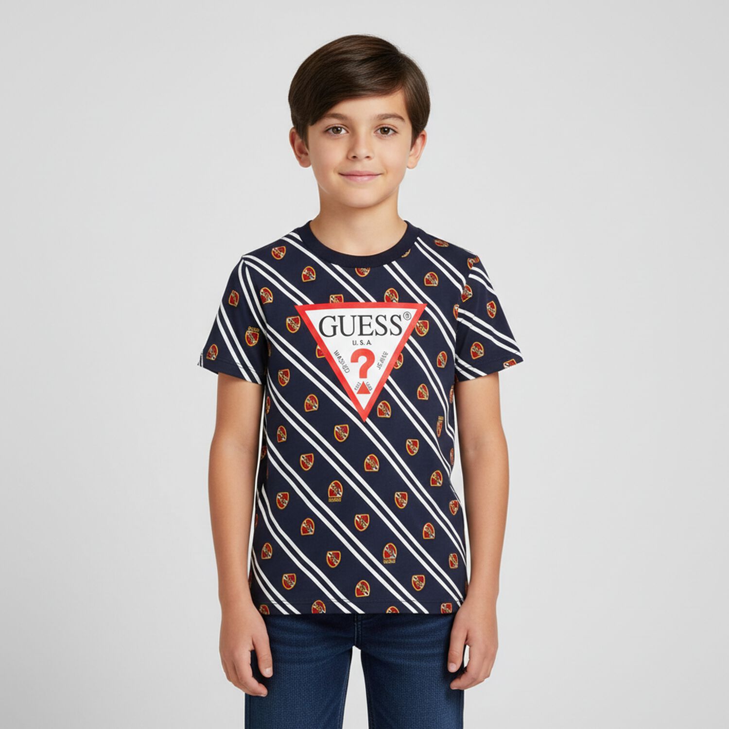 Boys Navy Blue Logo T-Shirt, 4, hi-res image number null