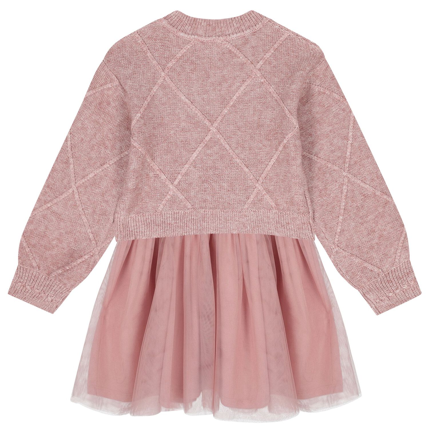 Girls Pink Tulle Dress Set, 2, hi-res