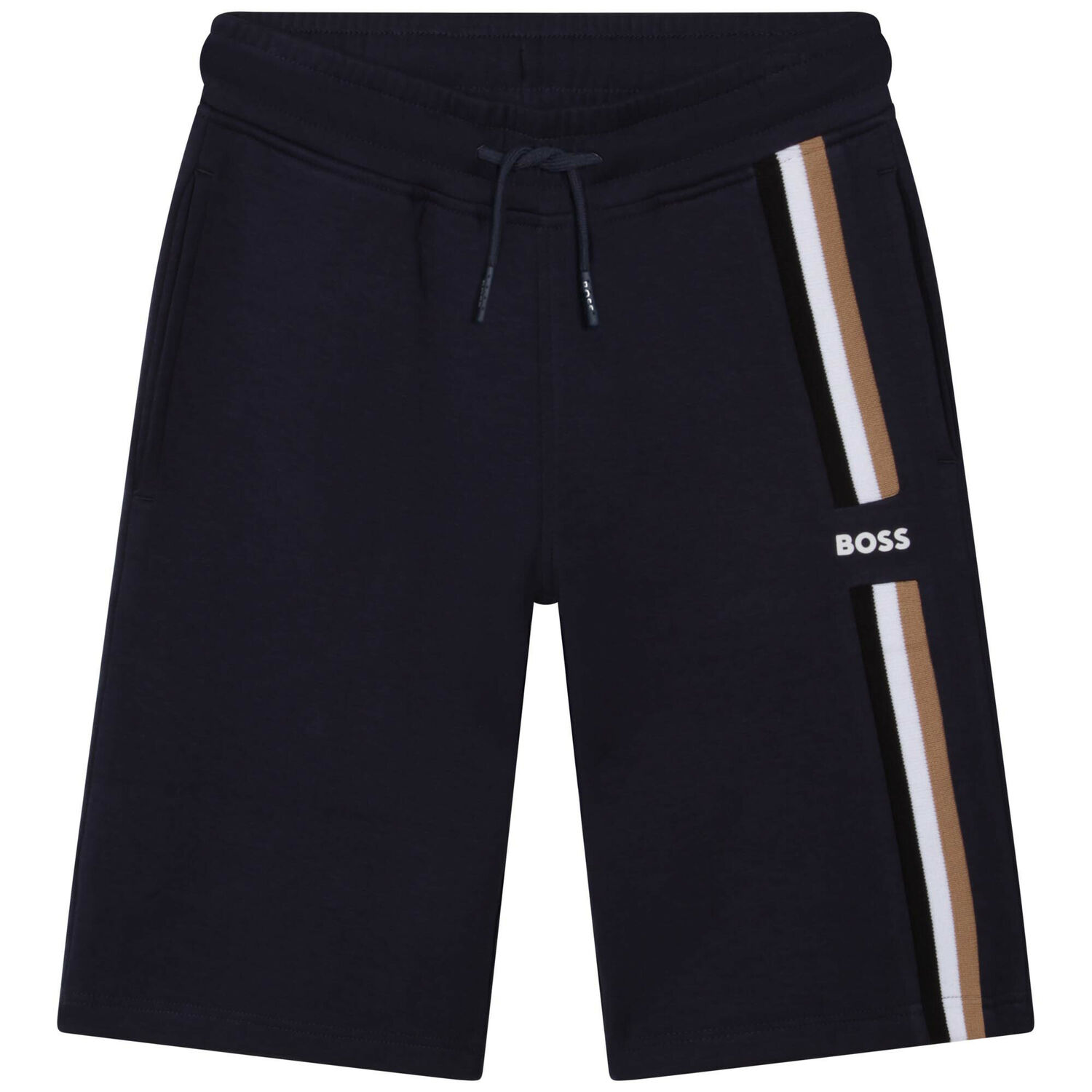 Boys Navy Blue Logo Shorts, 1, hi-res image number null