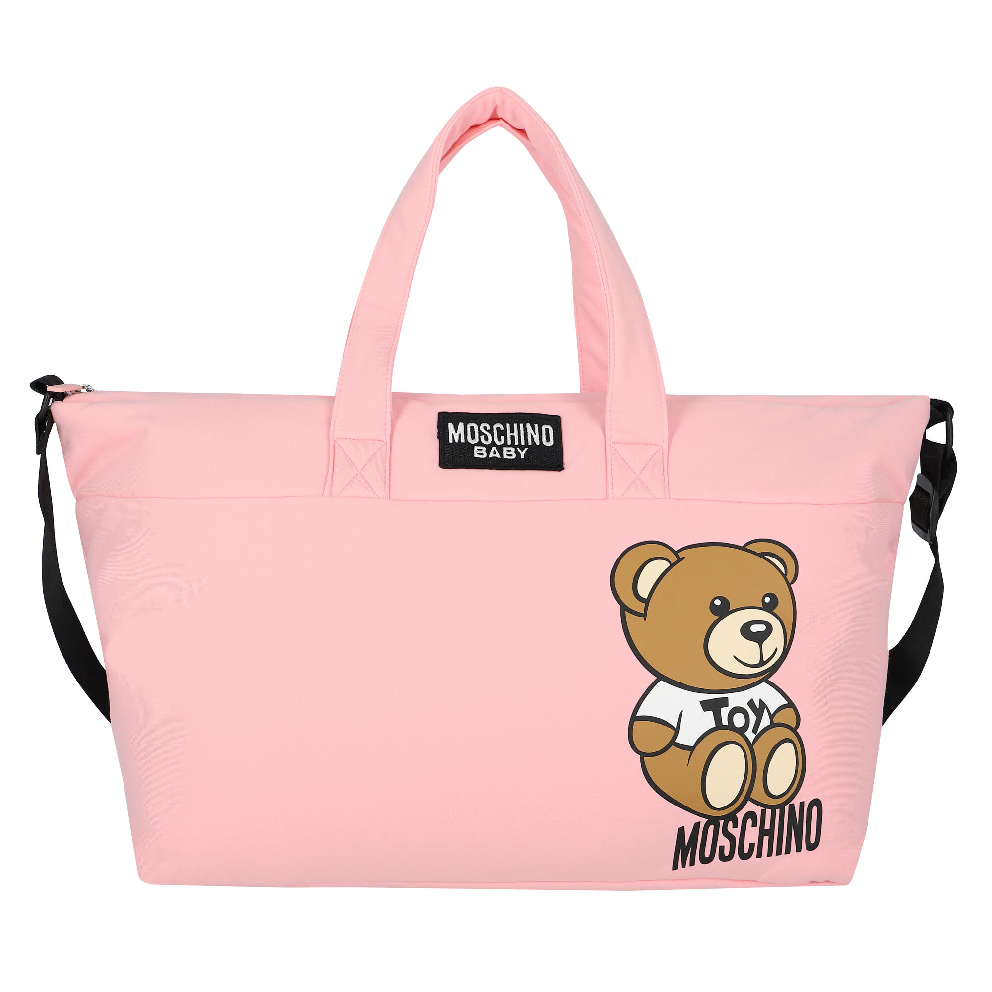 Moschino Pink Teddy Bear Logo Baby Changing Bag | Junior Couture USA