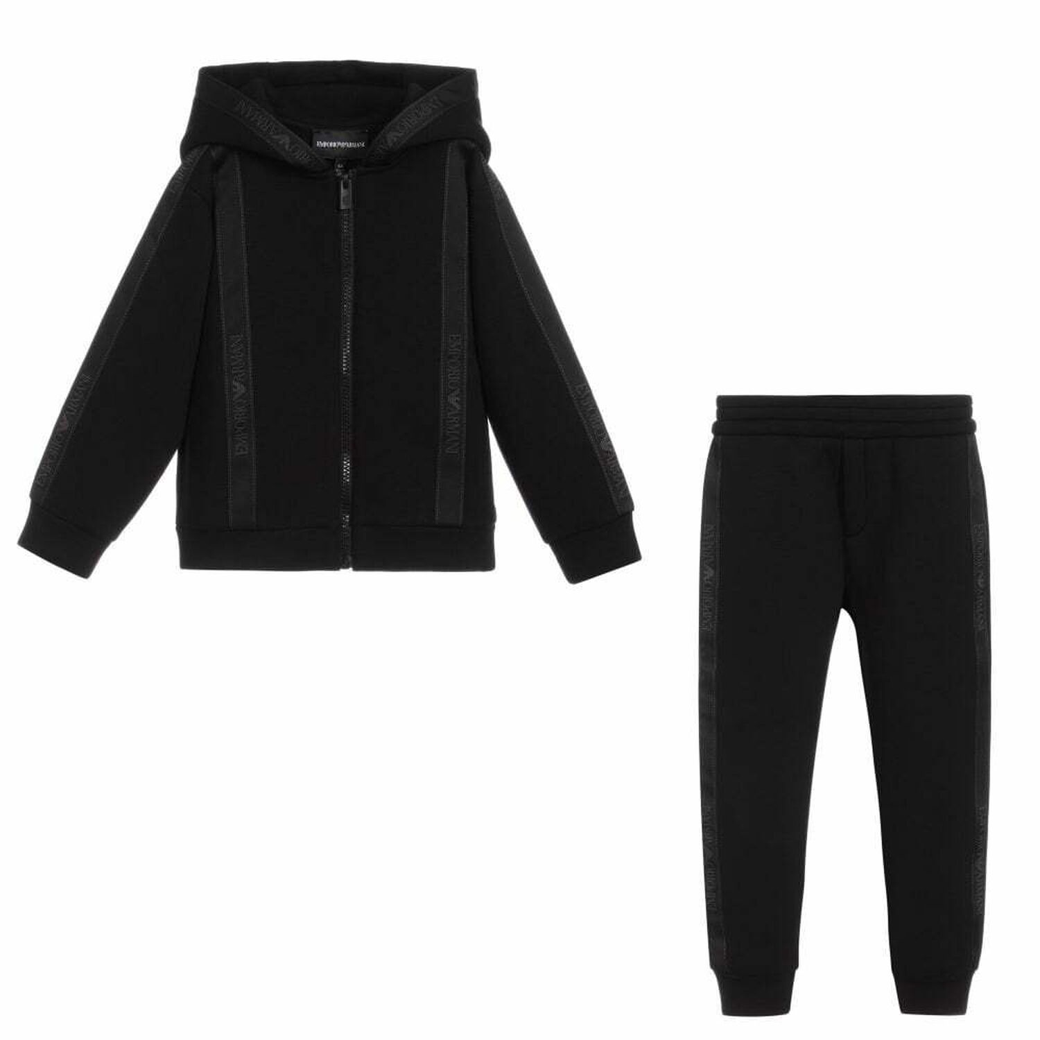 Boys Black Logo Tracksuit, 1, hi-res