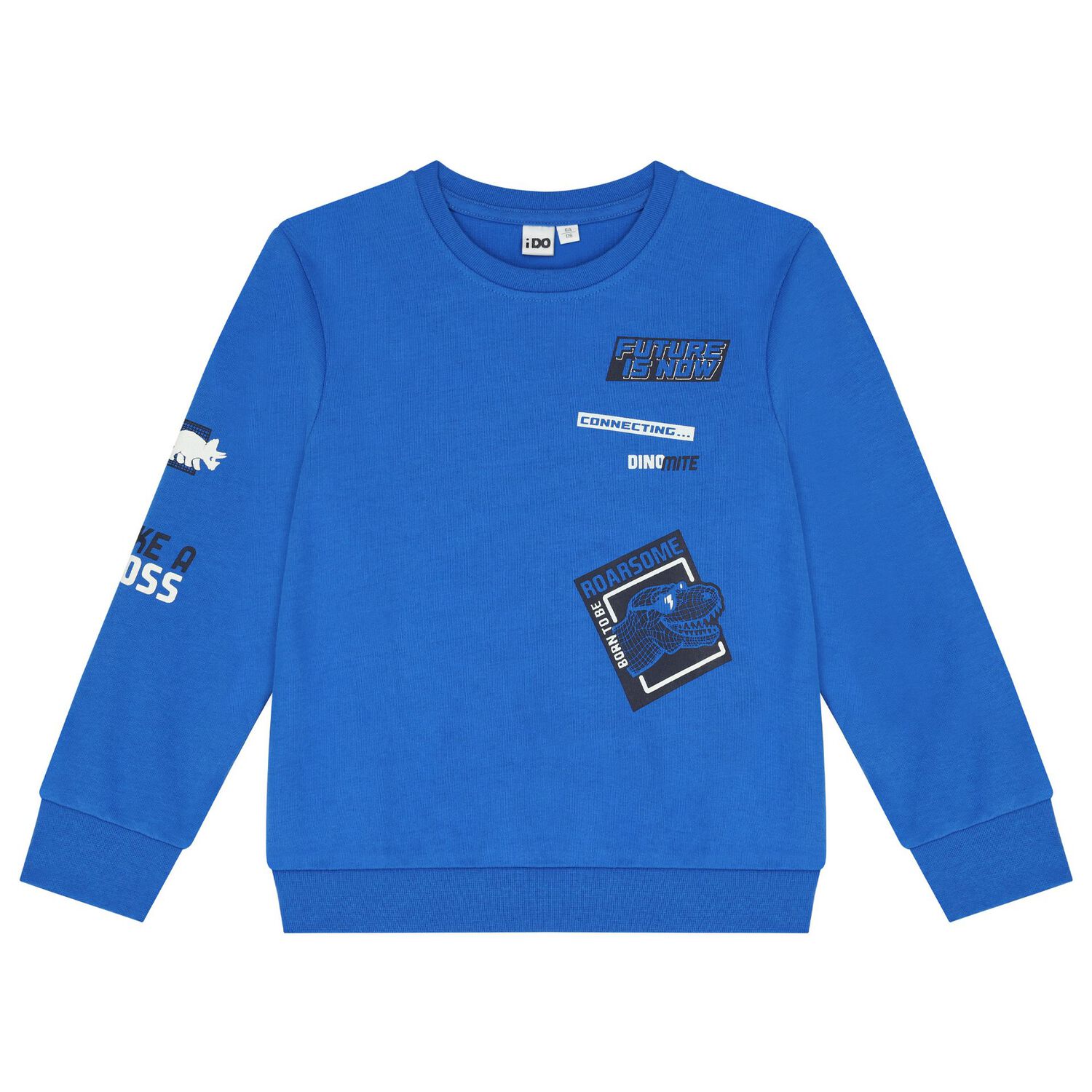 Boys Blue & Navy Blue Dinosaur Tracksuit, 1, hi-res image number null