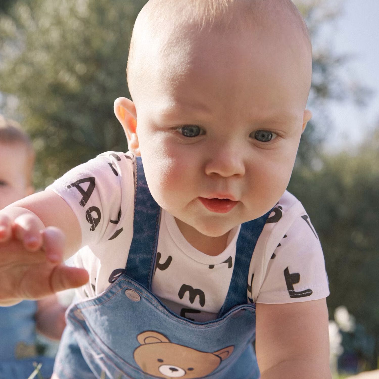Baby Boys Blue Denim Dungaree Set, 2, hi-res image number null