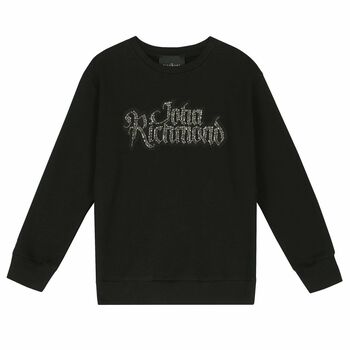 Black Embellished Logo Sweatshirt