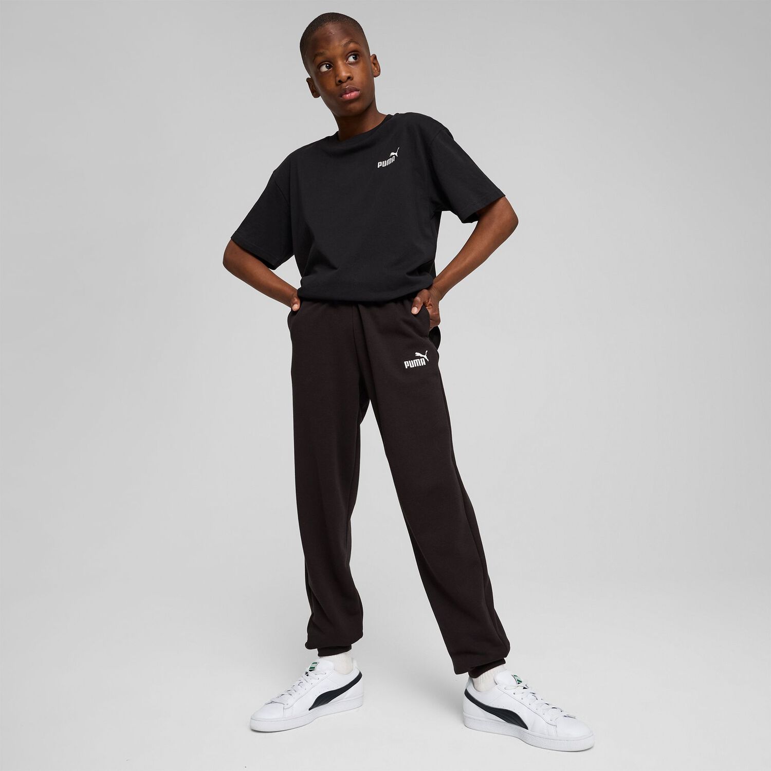 Boys Black Logo Joggers, 1, hi-res
