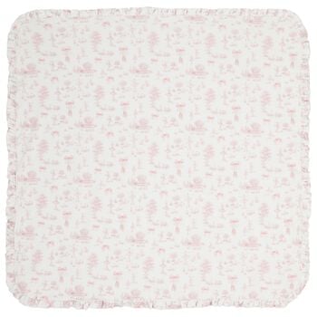 Baby Girls White & Pink Swan Blanket