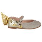 Girls Gold Glitter Heavenly Shoes, 1, hi-res