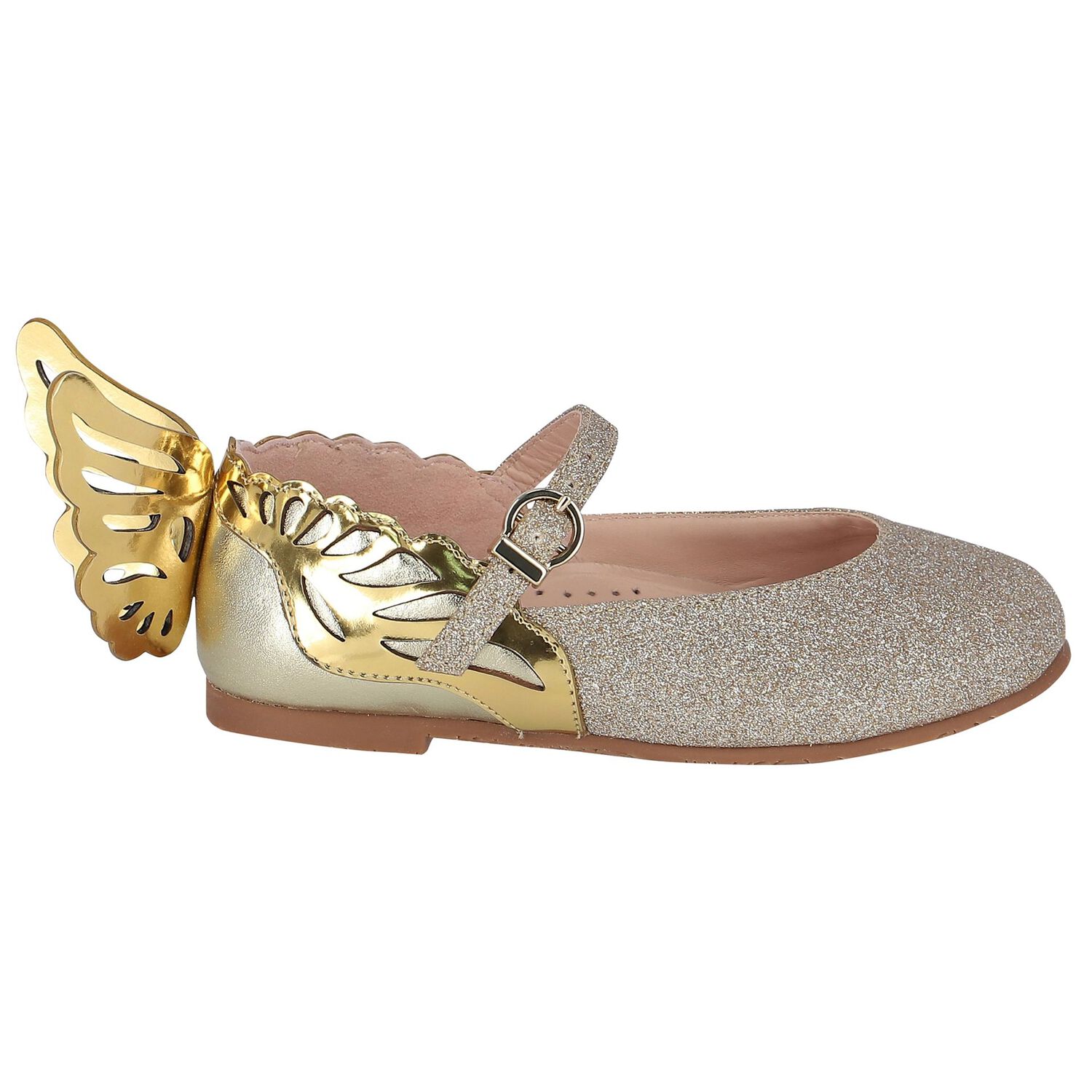 Girls Gold Glitter Heavenly Shoes, 1, hi-res image number null
