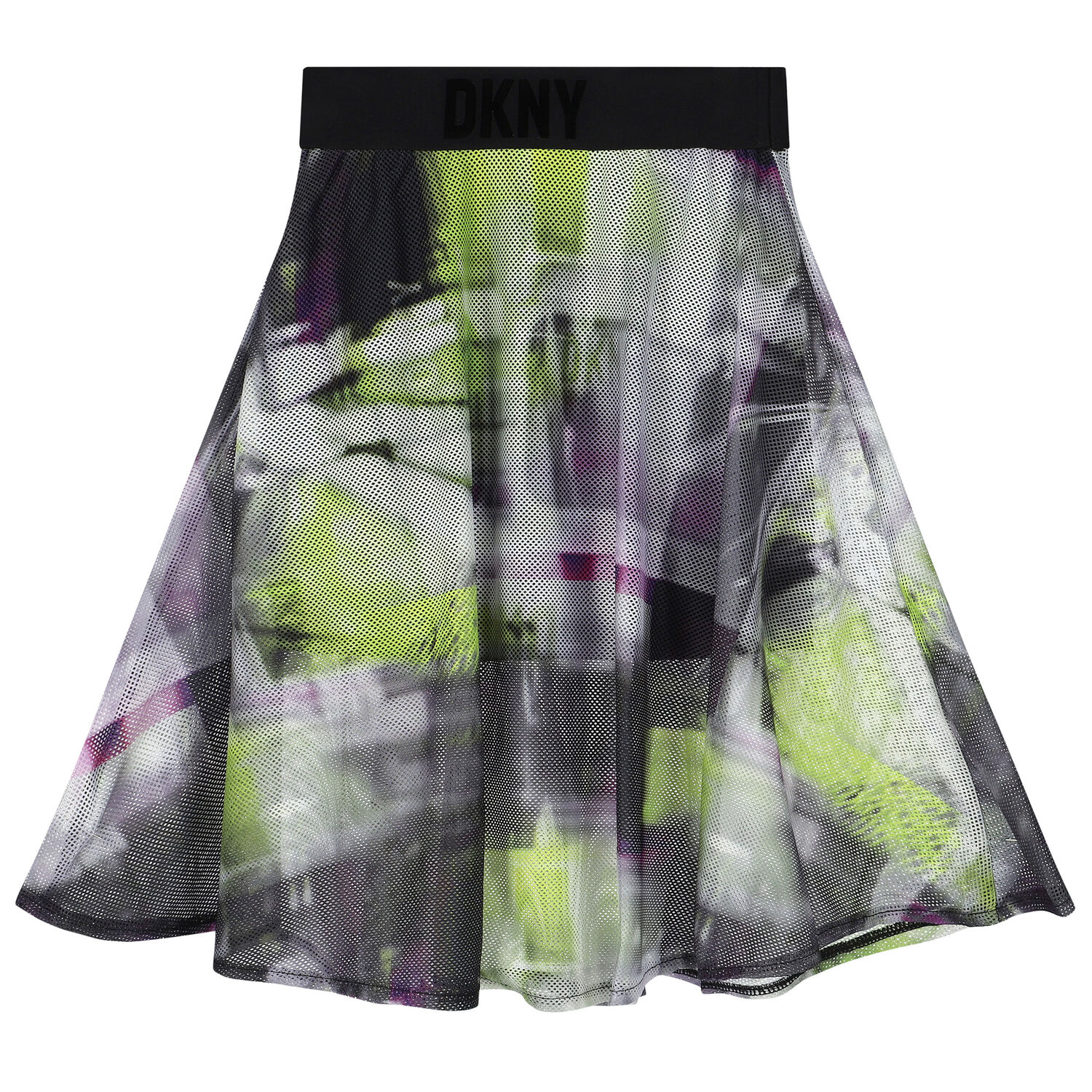 Girls Green, Black & Purple Mesh Skirt, 1, hi-res image number null