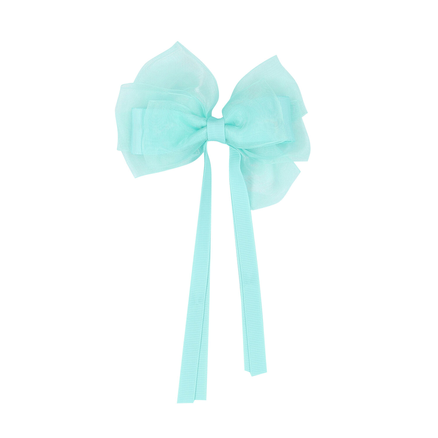 Girls Blue Bow Hair Clip, 3, hi-res image number null