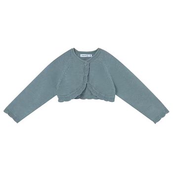Younger Girls Green Knitted Cardigan