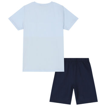 Boys Blue & Navy Logo Pyjamas