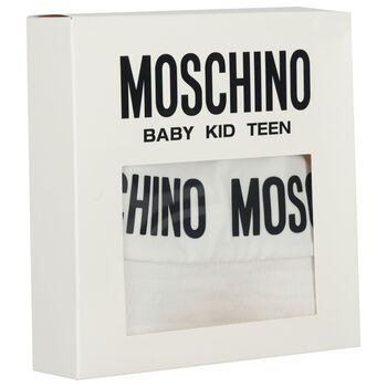 قبعه للأطفال بالشعار باللون الابيض 