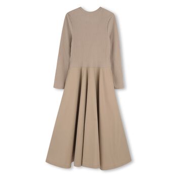 Girls Beige Logo Dress