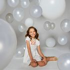 Girls Ivory Logo Dress, 1, hi-res