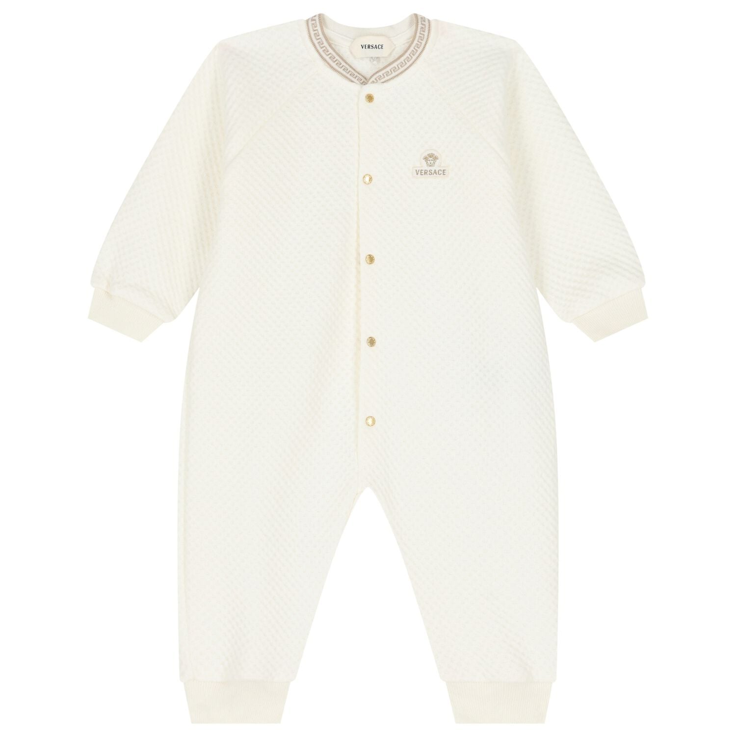 Ivory Medusa Logo Romper, 1, hi-res