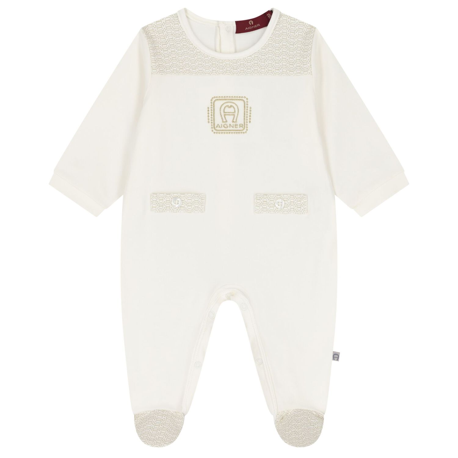 Ivory & Gold Logo Babygrow Gift Set, 1, hi-res