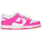 Girls White & Pink Dunk Low Trainers, 1, hi-res