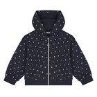 Younger Girls Ivory & Navy Blue Cat 3 Piece Tracksuit, 1, hi-res