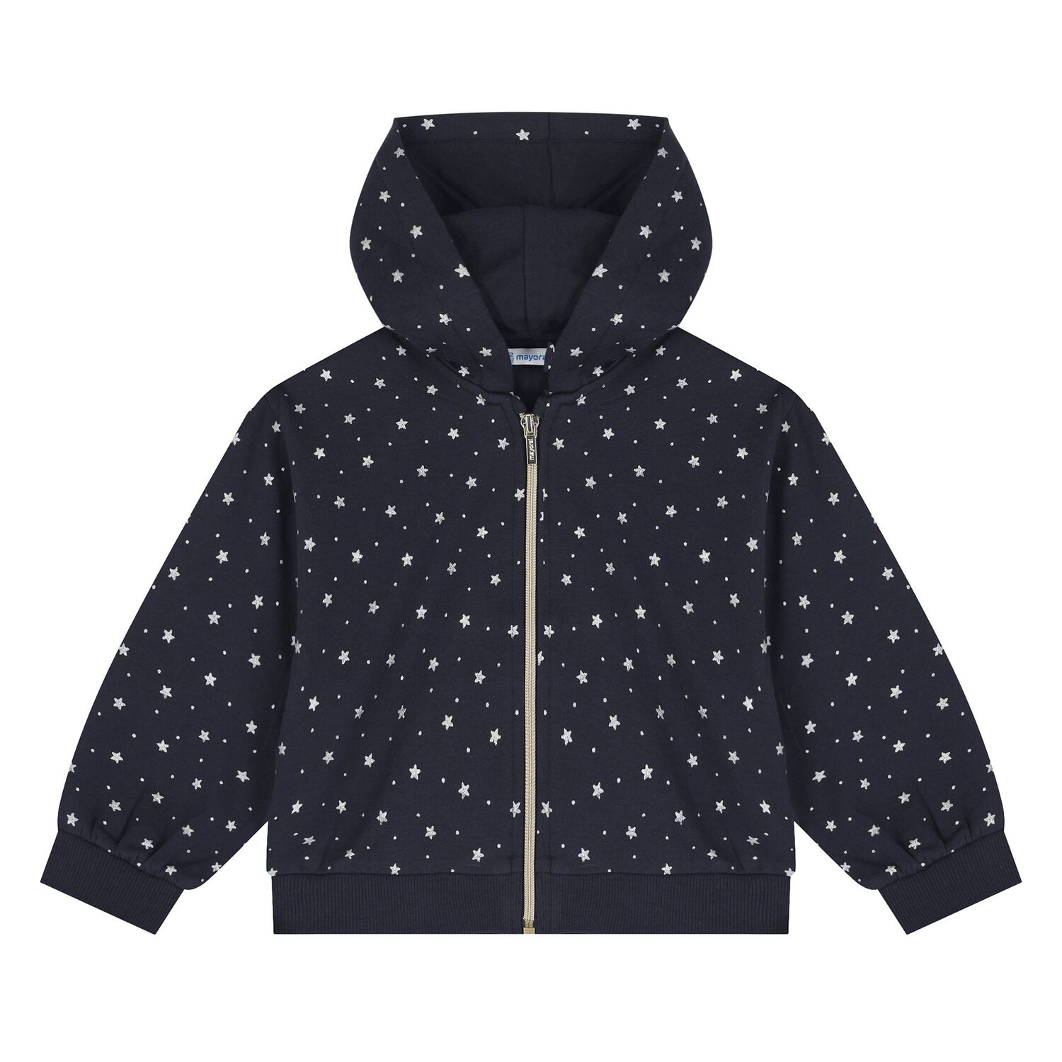 Younger Girls Ivory & Navy Blue Cat 3 Piece Tracksuit, 1, hi-res