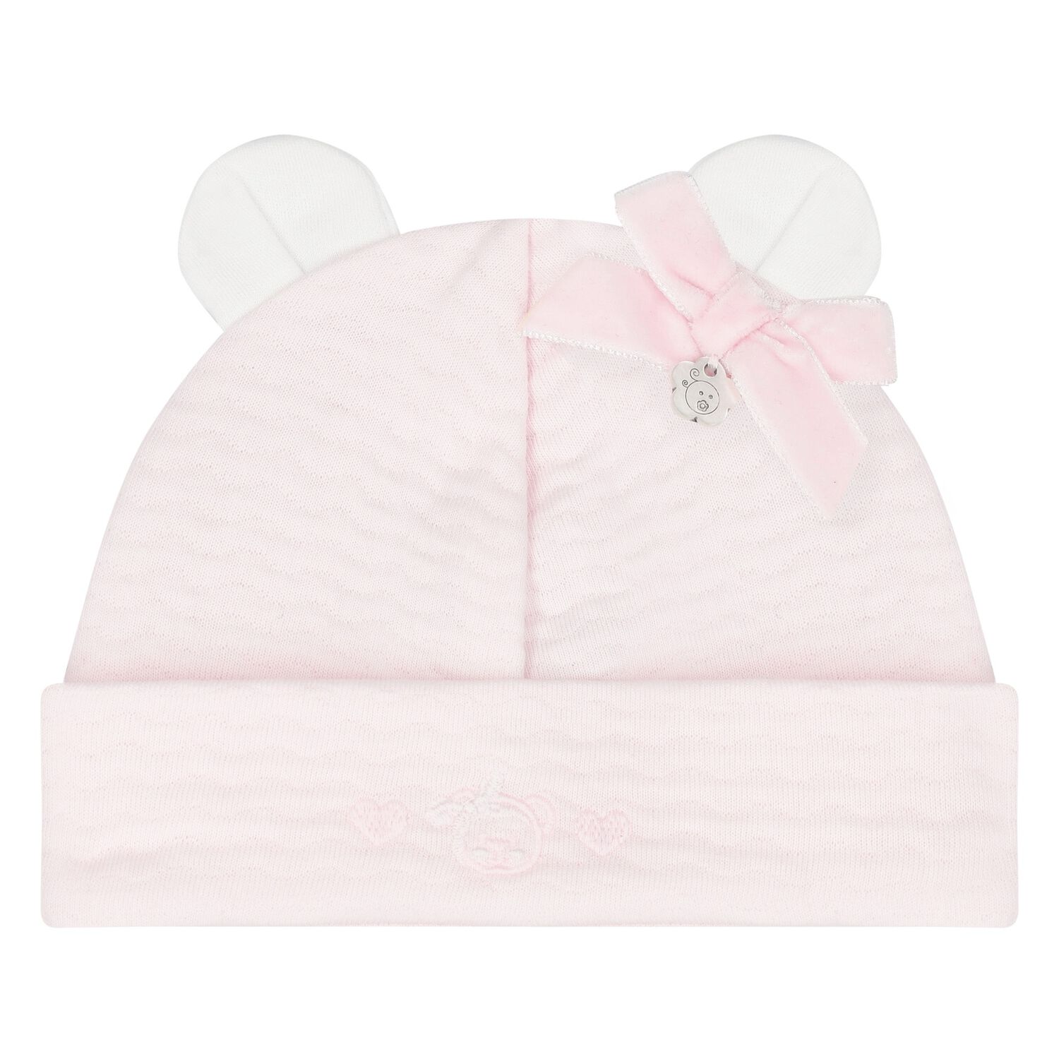 Baby Girls Pink Embroidered Hat, 1, hi-res image number null