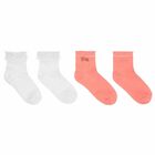 Girls White & Pink Socks ( 2-Pack ), 1, hi-res