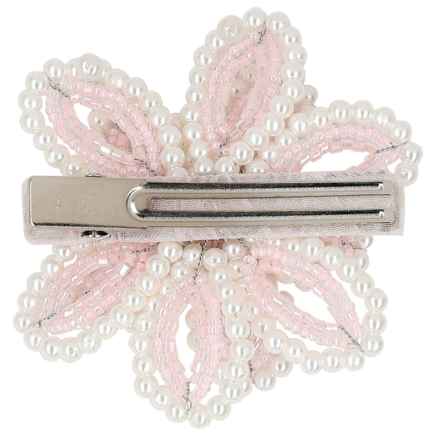 Girls Pink Flora Crystal & Pearl Flower Hair Clip, 1, hi-res image number null