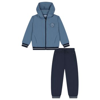 Boys Blue & Navy Blue Basketball Tracksuit