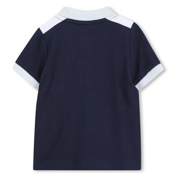 Younger Boys Navy Blue Logo Polo Shirt