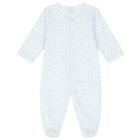 White & Blue Stars Babygrow, 1, hi-res