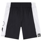 Boys Black & White Logo Shorts, 1, hi-res