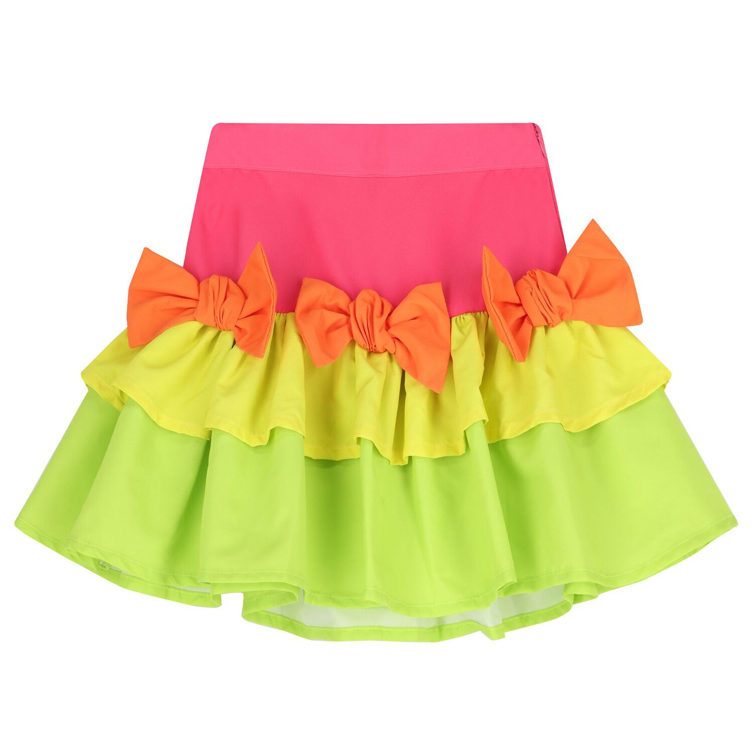 Girls Pink & Green Tiered Skirt Set, 1, hi-res