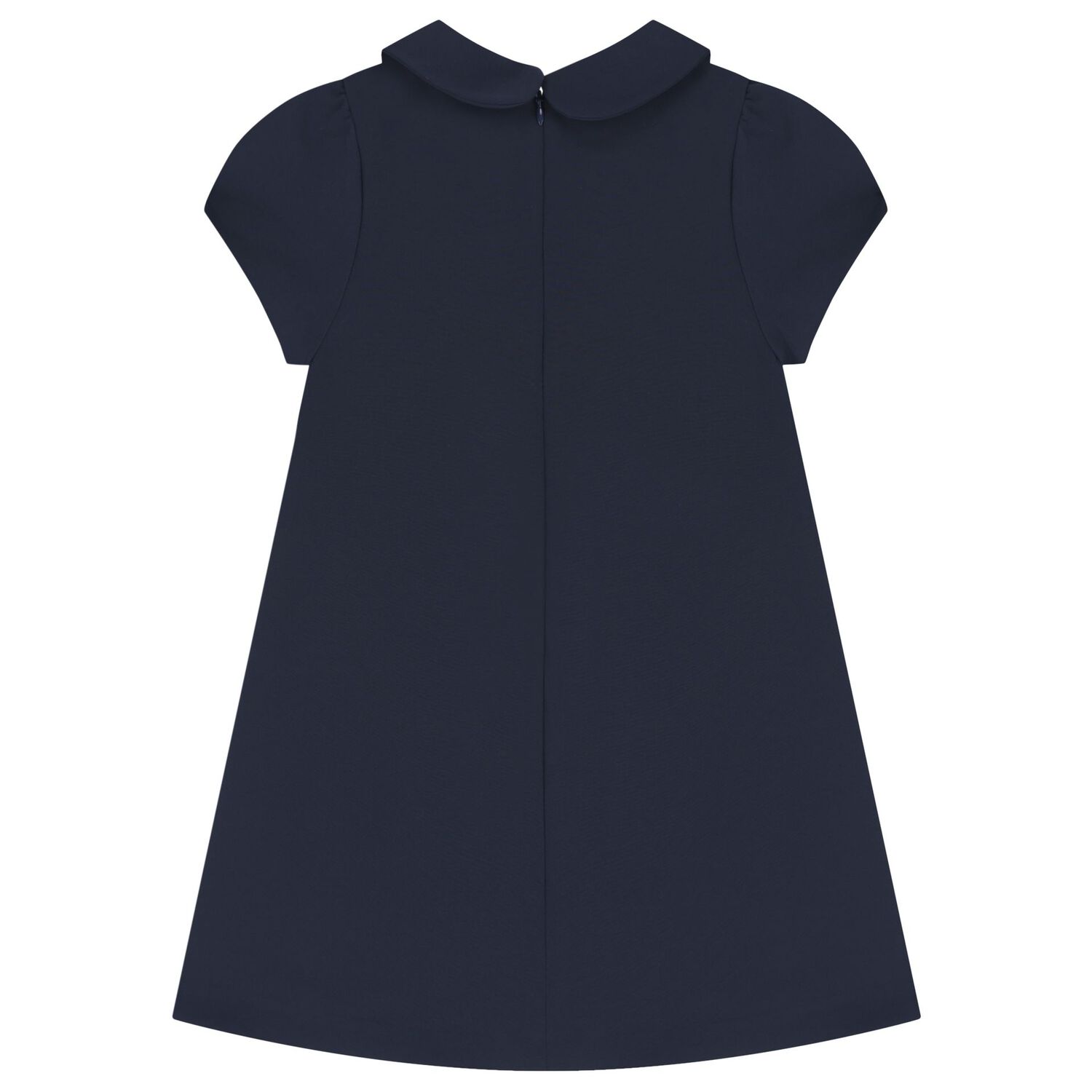 Girls Navy Blue Bow Dress, 1, hi-res