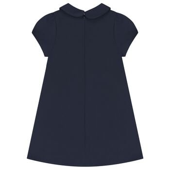 Girls Navy Blue Bow Dress