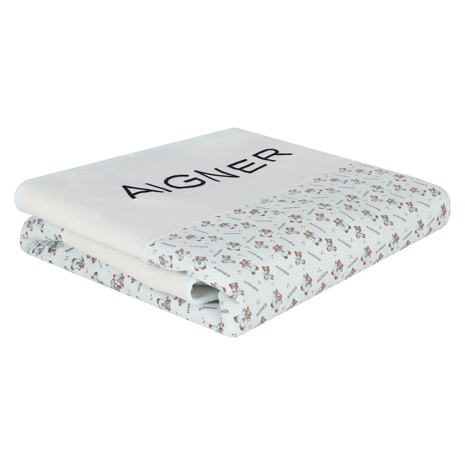 Baby Boys White & Blue Logo Blanket, 2, hi-res image number null