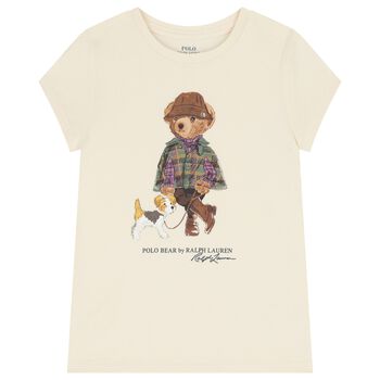 Girls Ivory Polo Bear T-Shirt
