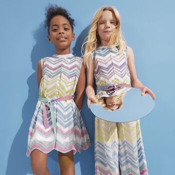 Girls Multi-Coloured Zigzag Dress