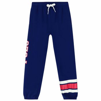 Girls Blue Logo Joggers