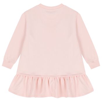 Girls Pink Zig Zag Bow Dress