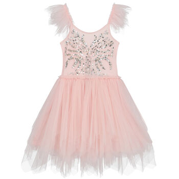 Girls Pink Sequin Tulle Dress