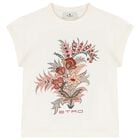 Girls Ivory Floral Logo T-Shirt, 2, hi-res