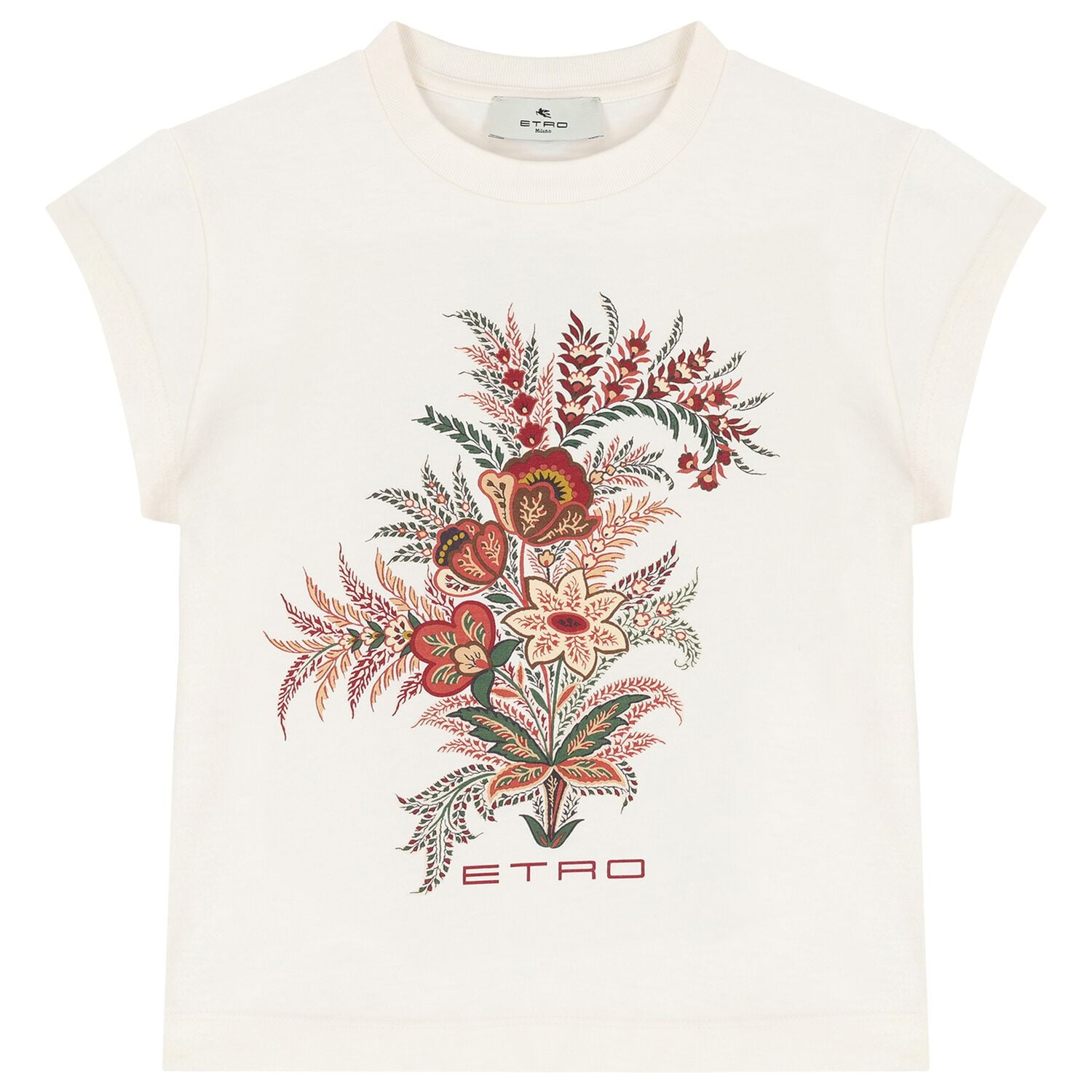 Girls Ivory Floral Logo T-Shirt, 2, hi-res