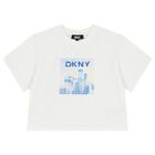 تيشيرت بنات بالشعار باللون الابيض , 1, hi-res