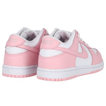 Girls Pink & White Dunk Low Trainers