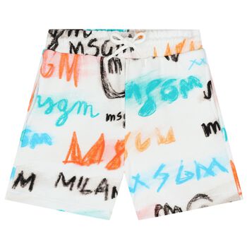 Boys White Logo Shorts