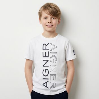 Boys White Logo T-Shirt